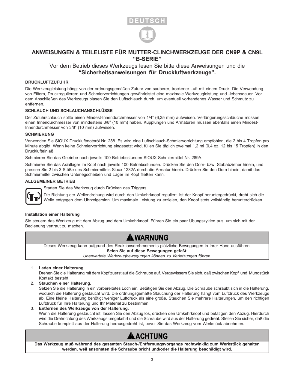 Sioux Tools CN9L User Manual | Page 3 / 25