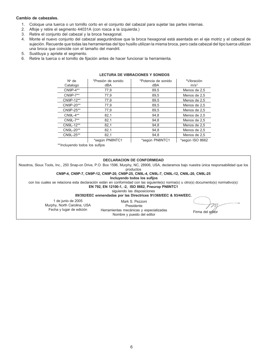 Sioux Tools CN9L User Manual | Page 6 / 25
