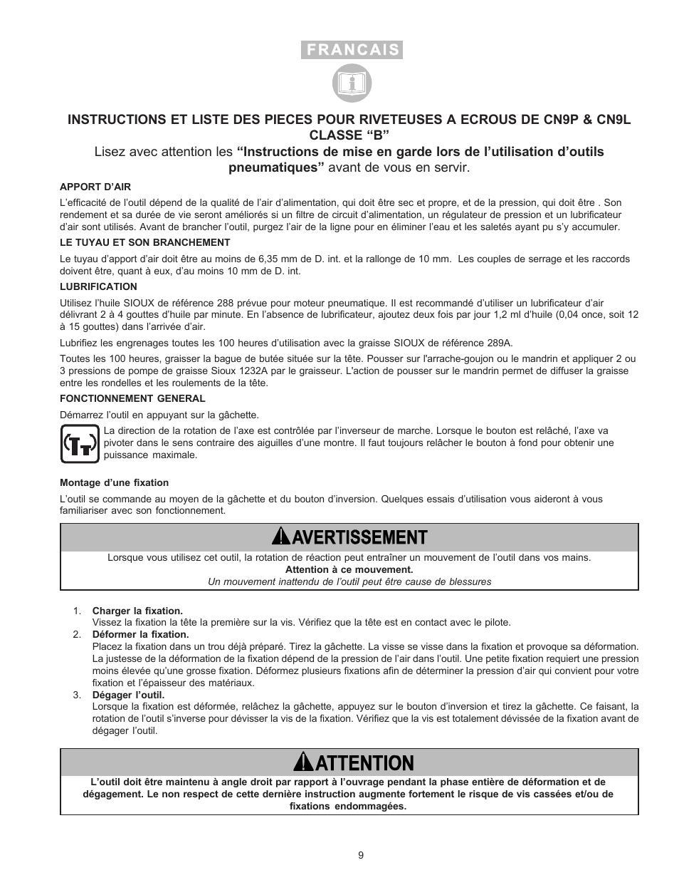 Sioux Tools CN9L User Manual | Page 9 / 25