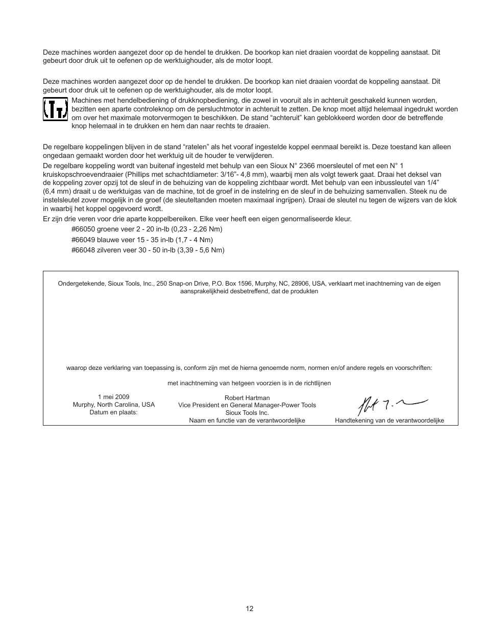 Sioux Tools 1OM User Manual | Page 12 / 23