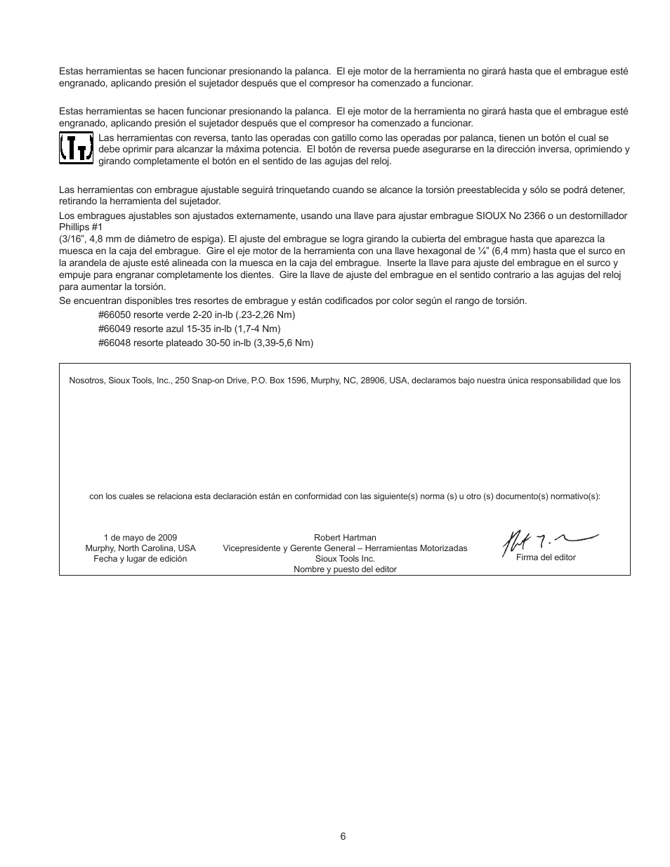 Sioux Tools 1OM User Manual | Page 6 / 23