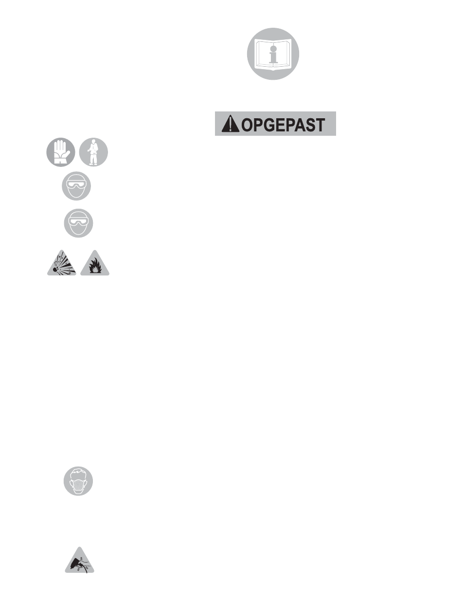 Opgepast | Sioux Tools Air Tools User Manual | Page 65 / 77