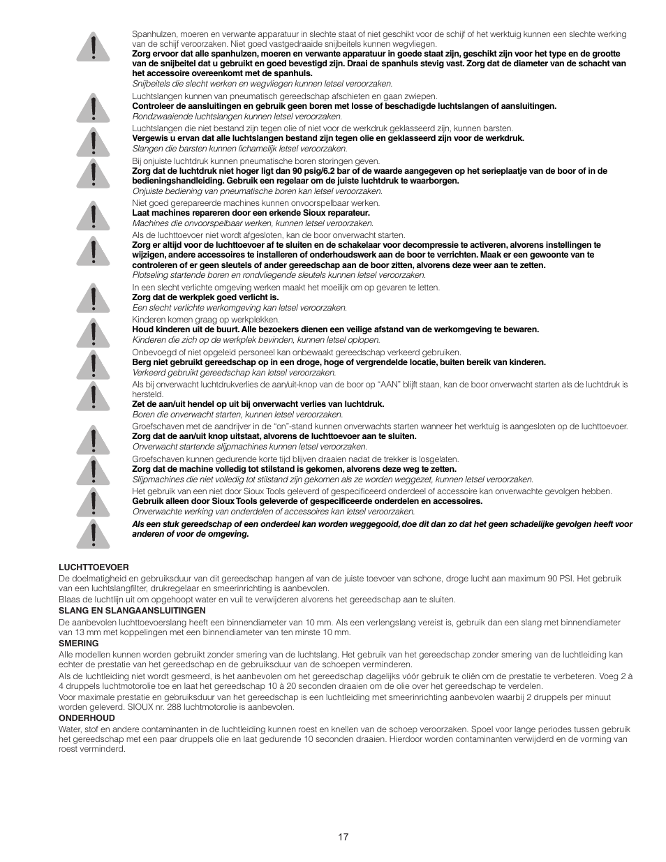 Sioux Tools SRT10S User Manual | Page 17 / 27