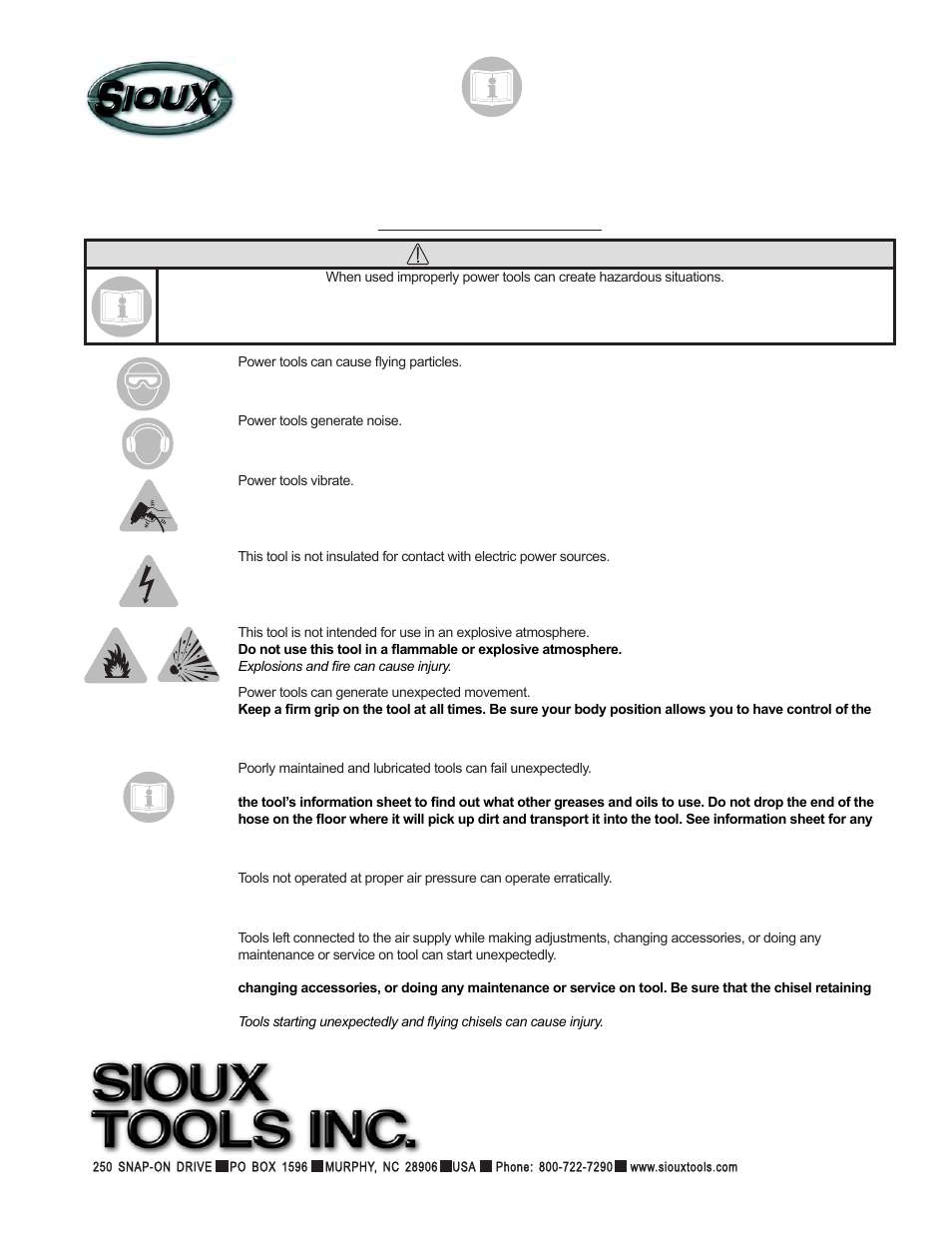 Sioux Tools 270A-4 User Manual | 5 pages