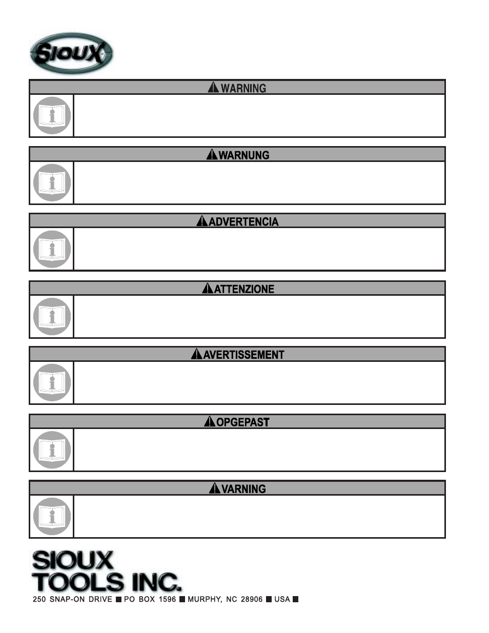 Sioux Tools CH44A User Manual | Page 16 / 16