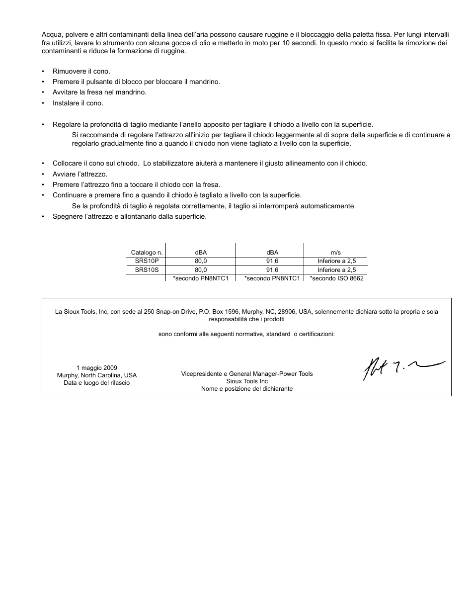 Sioux Tools SRS10S STRAIGHT User Manual | Page 12 / 25