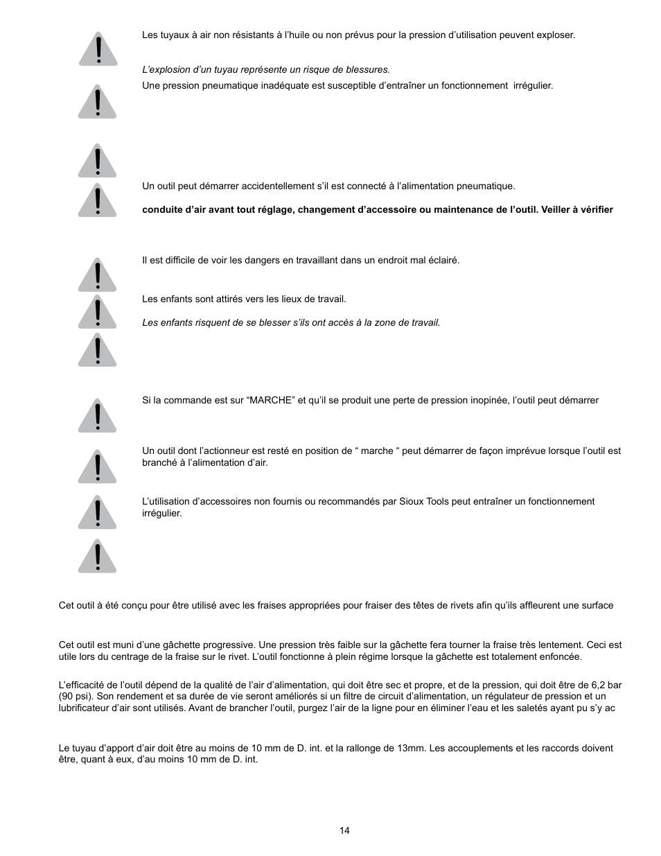 Sioux Tools SRS10S STRAIGHT User Manual | Page 14 / 25