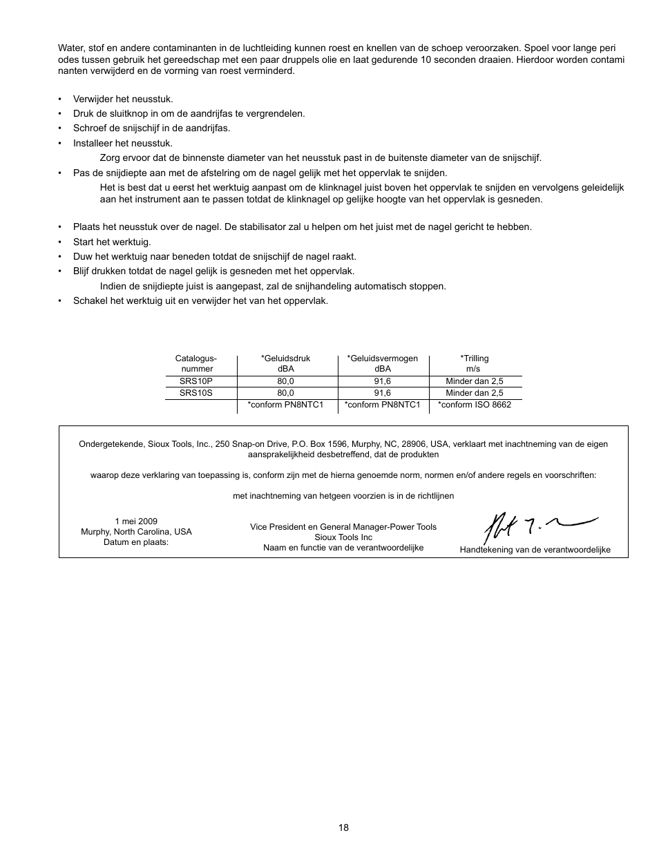 Sioux Tools SRS10S STRAIGHT User Manual | Page 18 / 25