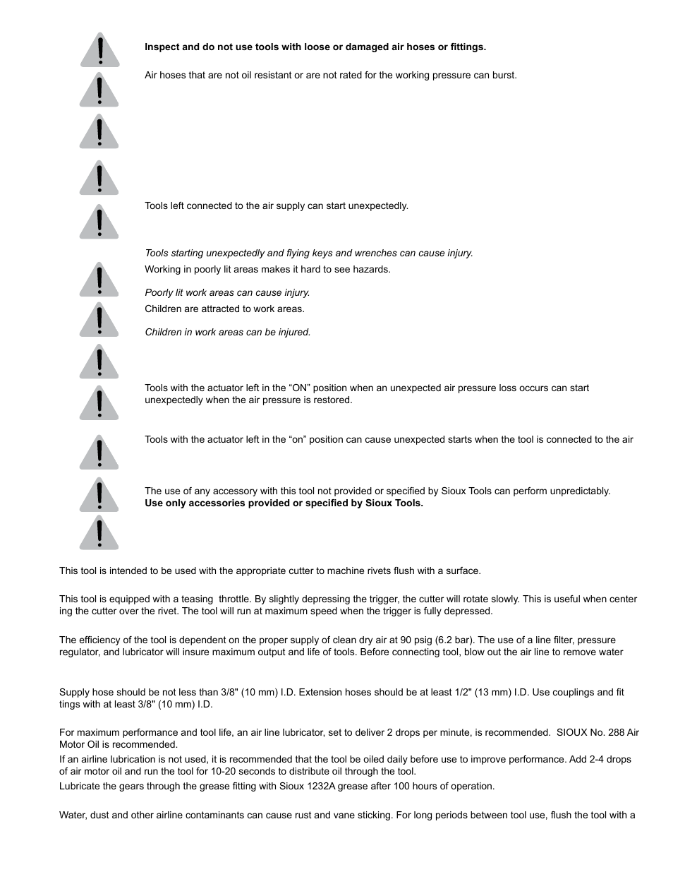 Sioux Tools SRS10S STRAIGHT User Manual | Page 2 / 25