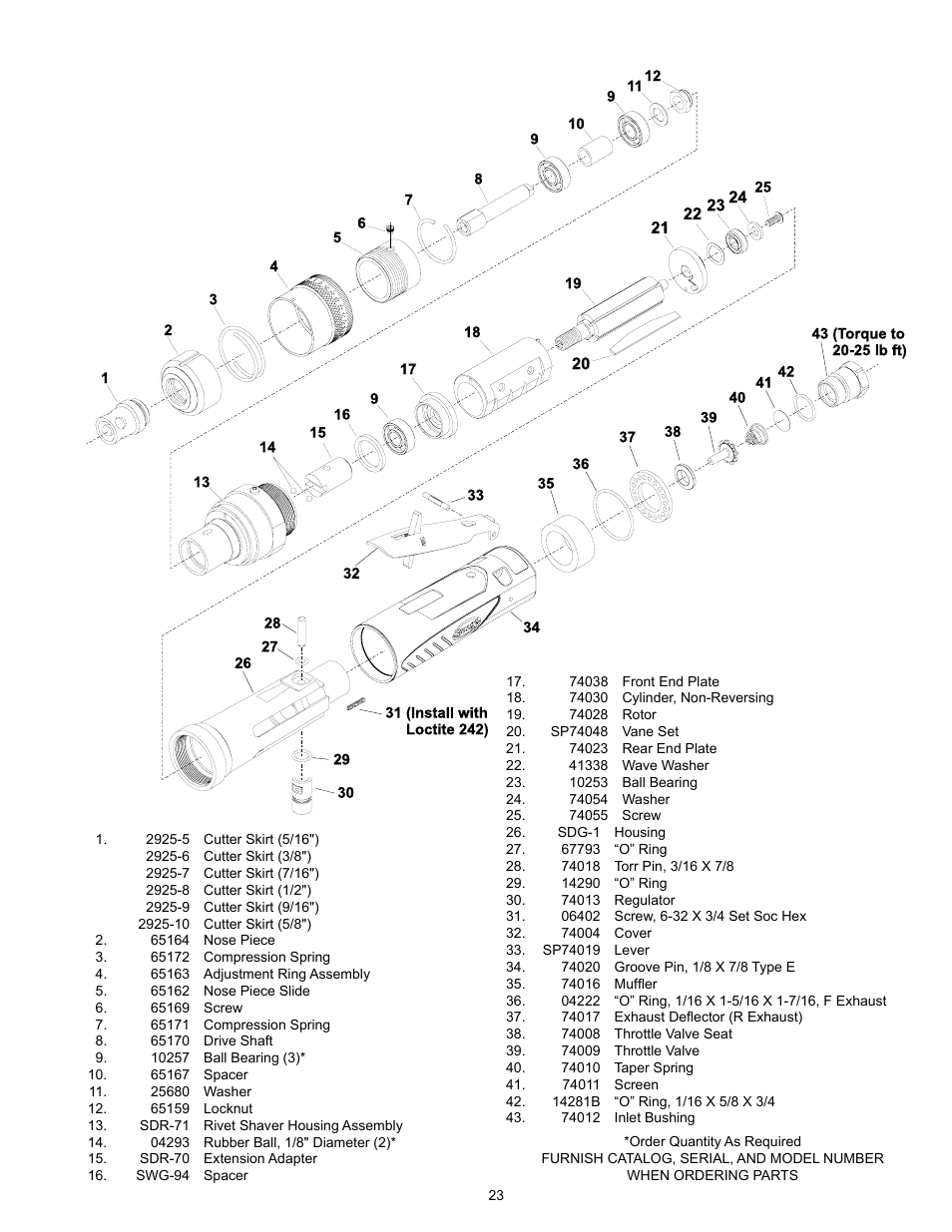 Sioux Tools SRS10S STRAIGHT User Manual | Page 23 / 25