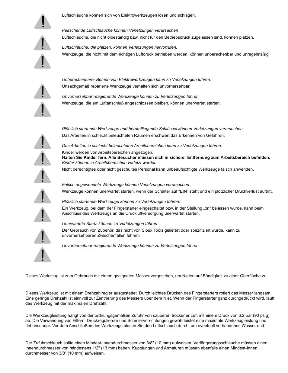 Sioux Tools SRS10S STRAIGHT User Manual | Page 5 / 25