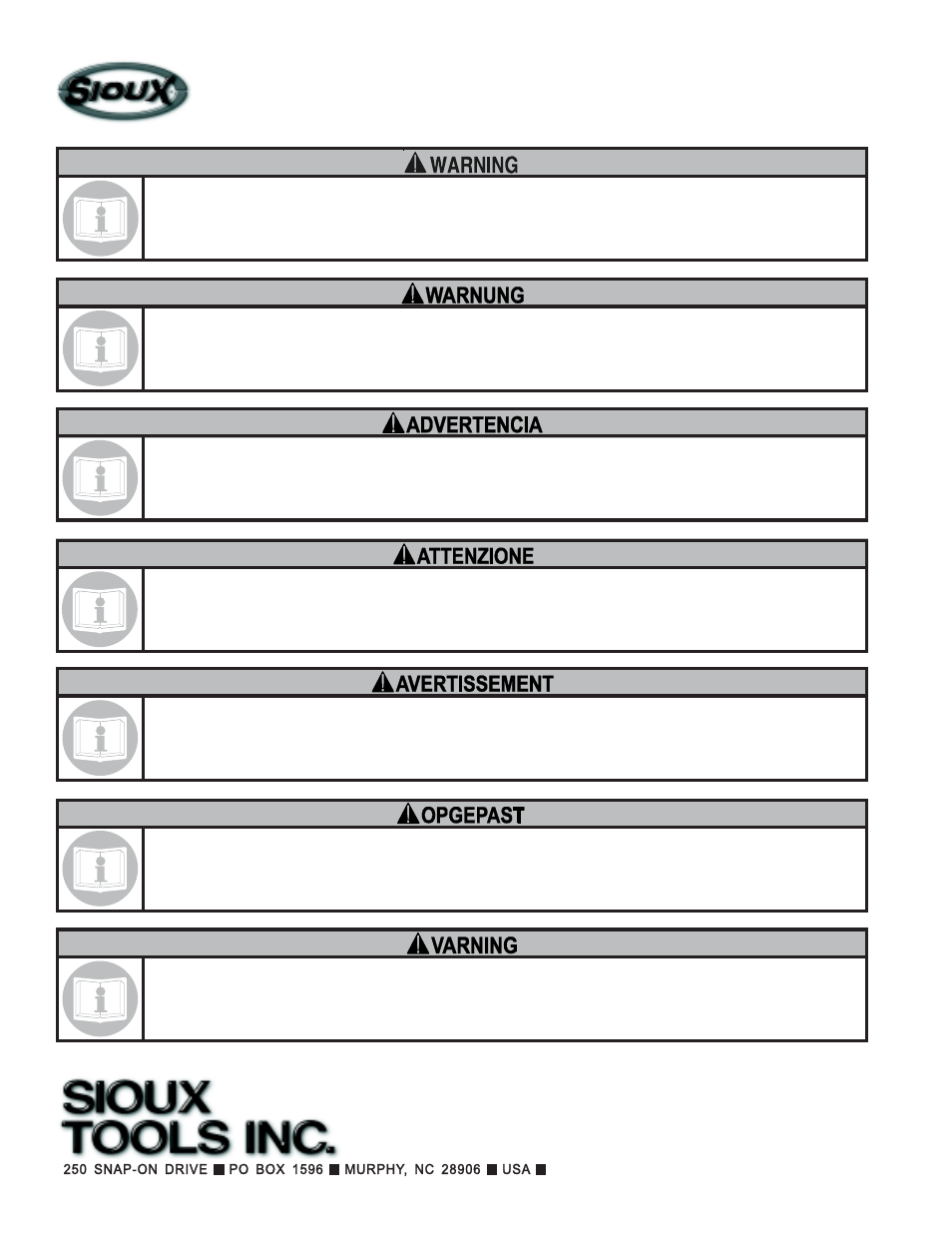Sioux Tools RS9AY-210 User Manual | Page 12 / 12