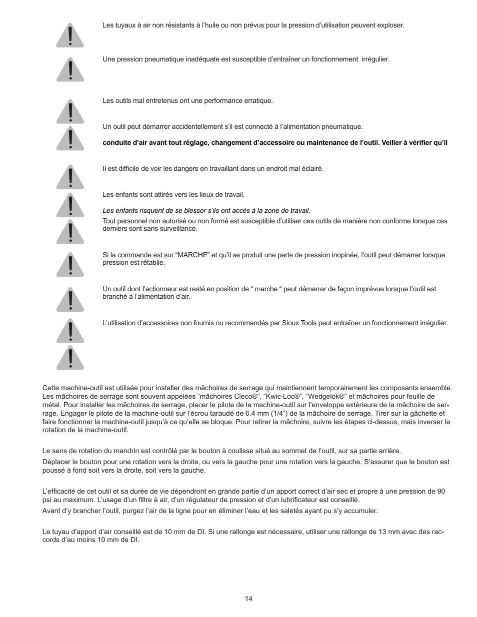 Sioux Tools SSR6P25 User Manual | Page 14 / 25
