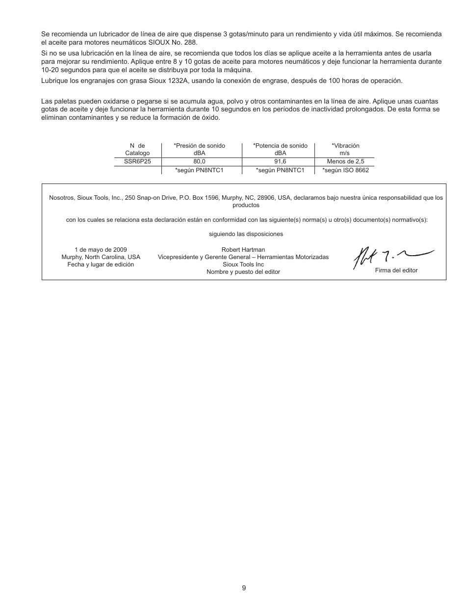 Sioux Tools SSR6P25 User Manual | Page 9 / 25