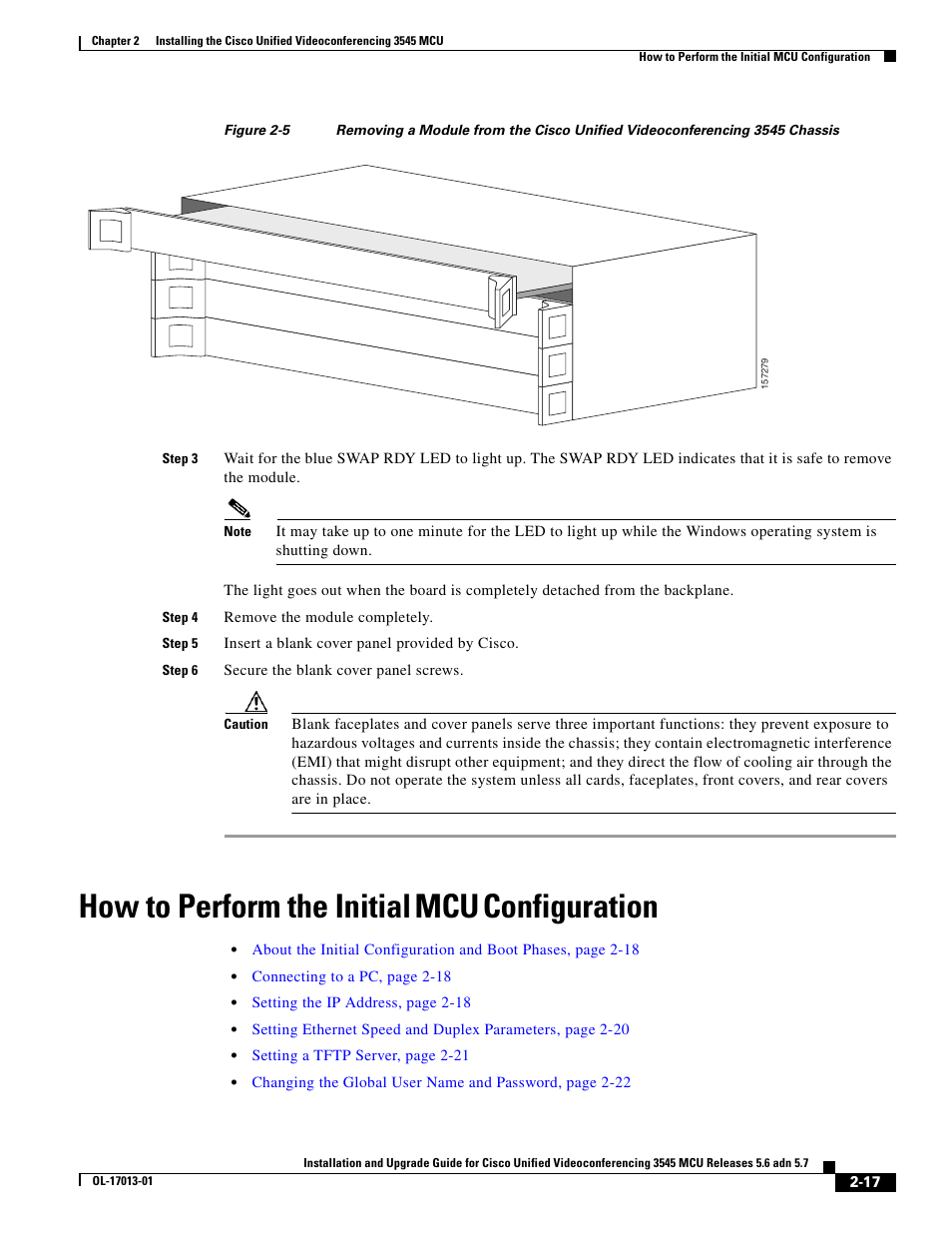 How to perform the initial mcu configuration, How to perform the initial, Configuration | Cisco 3545 MCU User Manual | Page 23 / 56