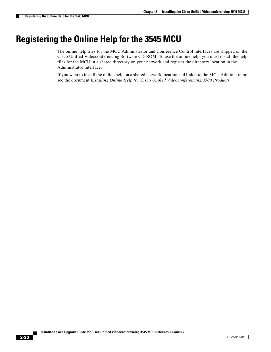 Registering the online help for the 3545 mcu | Cisco 3545 MCU User Manual | Page 36 / 56