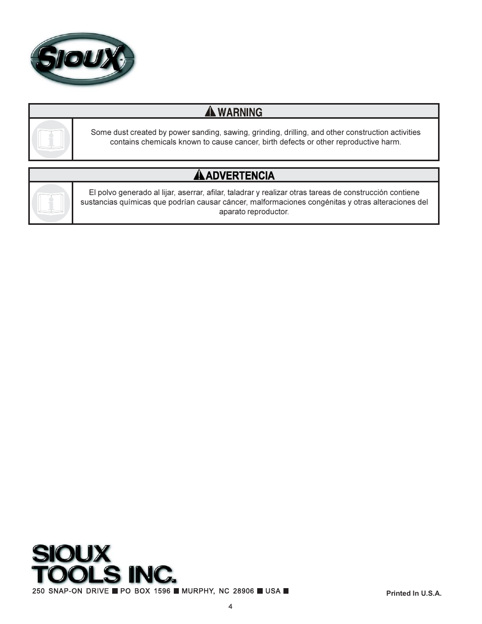 Sioux Tools SC41011AS User Manual | Page 4 / 4