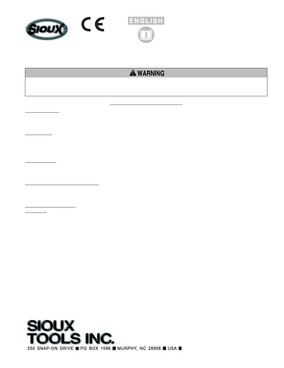 Sioux Tools SC3PA User Manual | 16 pages