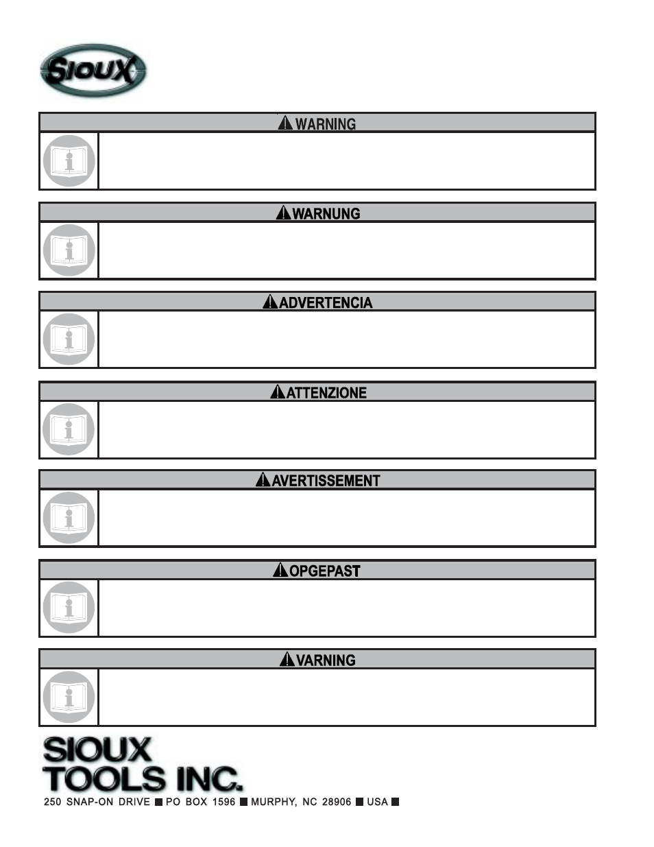 Sioux Tools SC41011A User Manual | Page 16 / 16