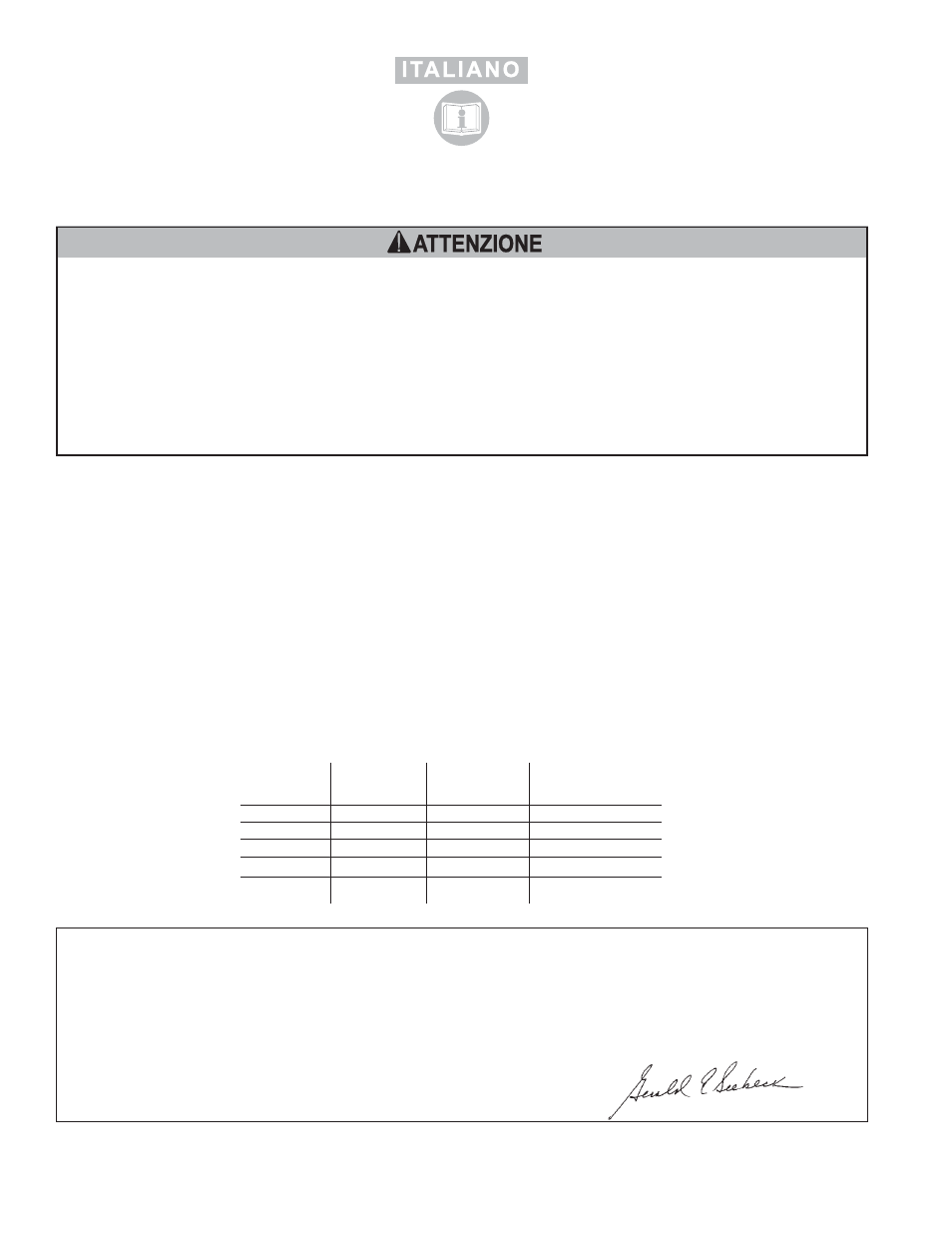 Attenzione | Sioux Tools 1296L User Manual | Page 4 / 8