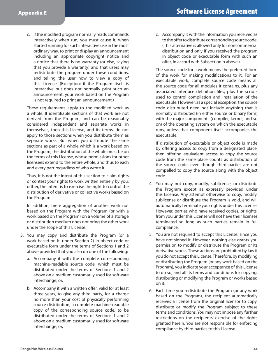 Software license agreement | Cisco WRT110 User Manual | Page 45 / 48