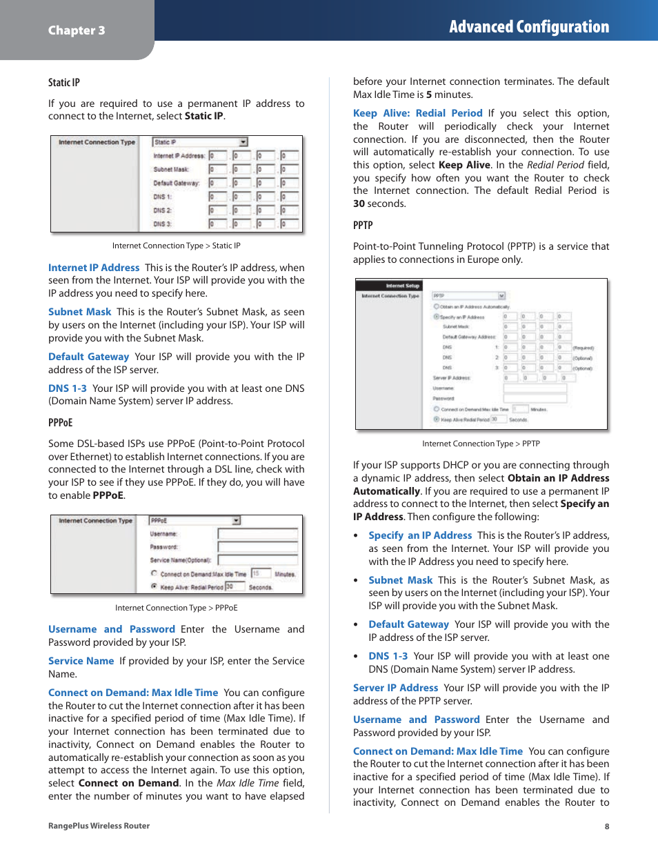 Advanced configuration | Cisco WRT110 User Manual | Page 9 / 48