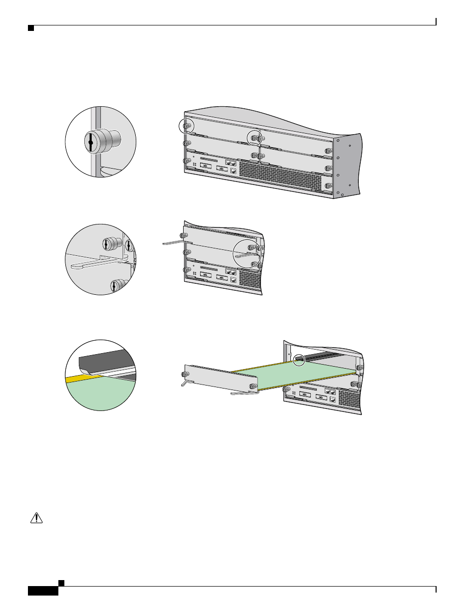 Cisco 7304—removing and installing a line card | Cisco 7300-6T3 User Manual | Page 34 / 54