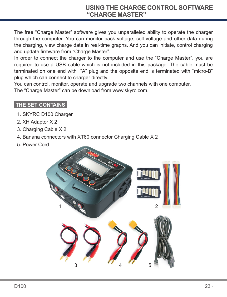 页 25, Using the charge control software “charge master | SkyRC D100 Charger User Manual | Page 25 / 30