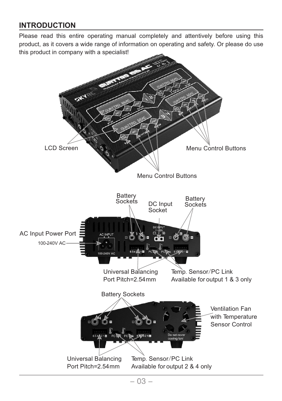 Introduction | SkyRC Quattro B6AC User Manual | Page 4 / 28