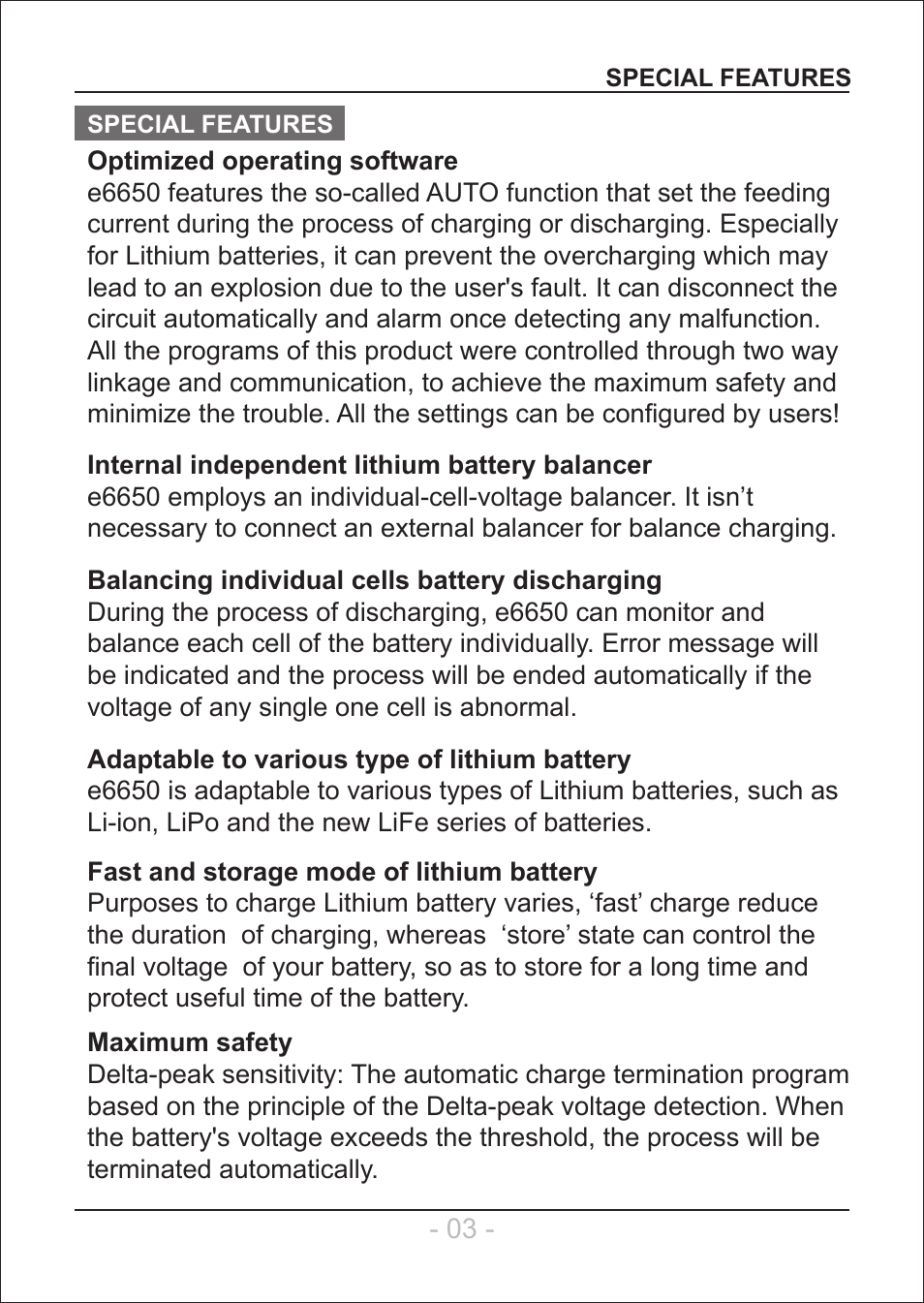 SkyRC e6650 User Manual | Page 4 / 28