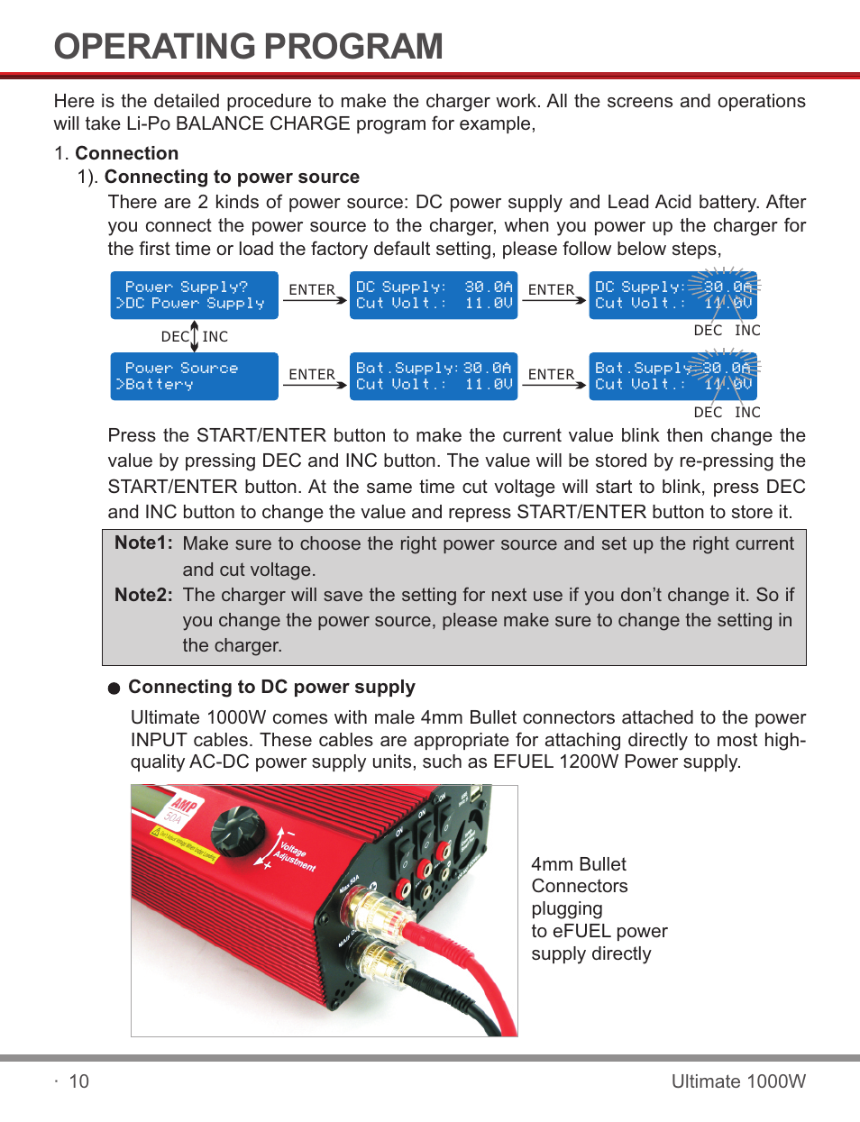 页 12, Operating program | SkyRC SKYRC1000W Charger User Manual | Page 12 / 32