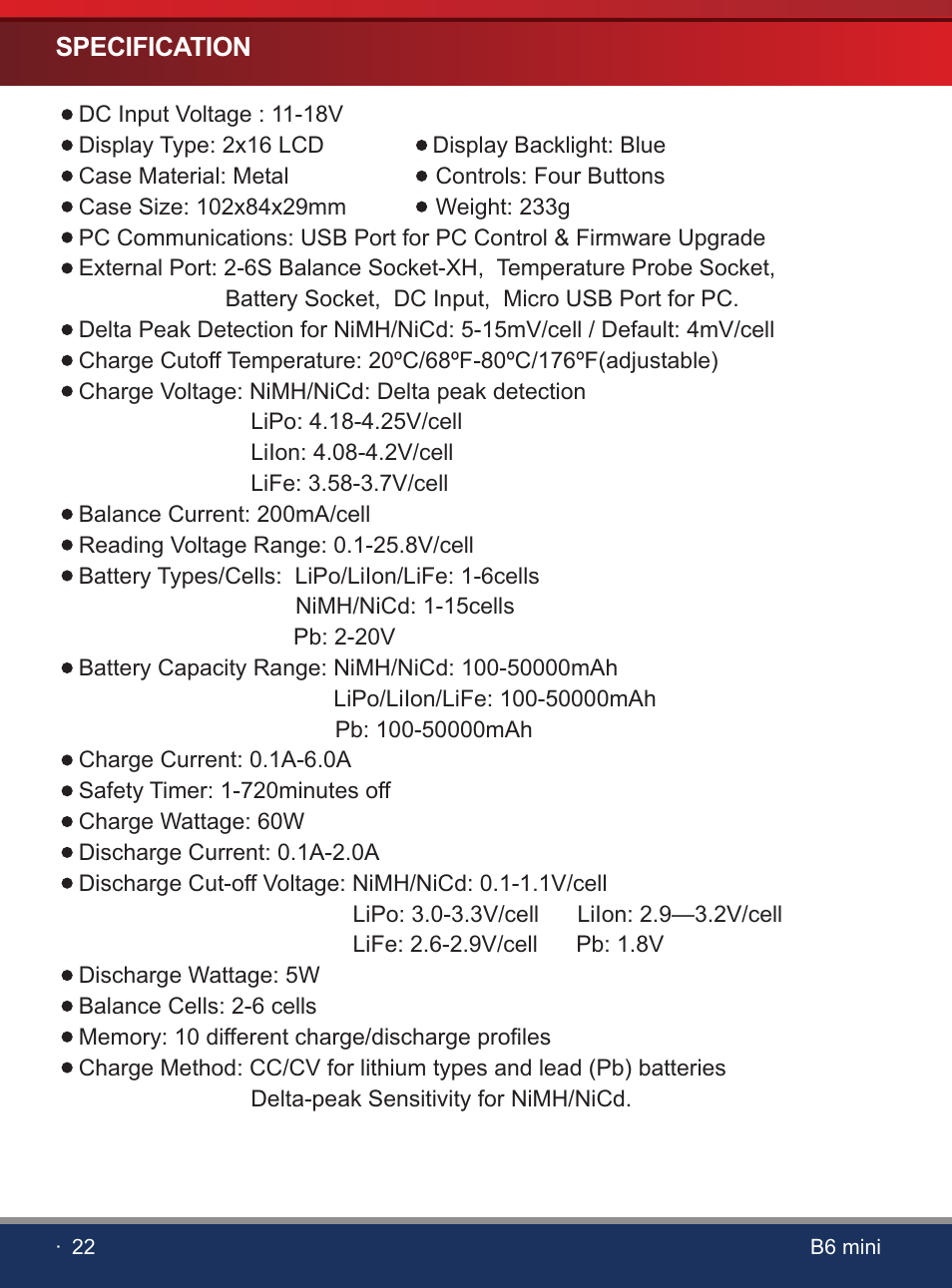 页 24 | SkyRC iMAX B6 Mini Charger User Manual | Page 24 / 28