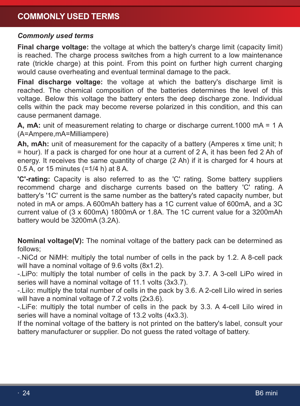 页 26 | SkyRC iMAX B6 Mini Charger User Manual | Page 26 / 28