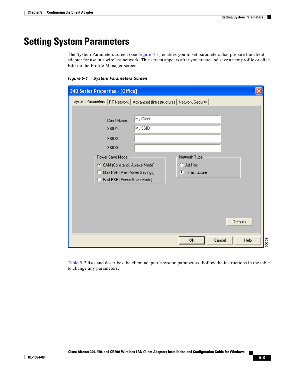 Setting system parameters | Cisco 340 User Manual | Page 3 / 62