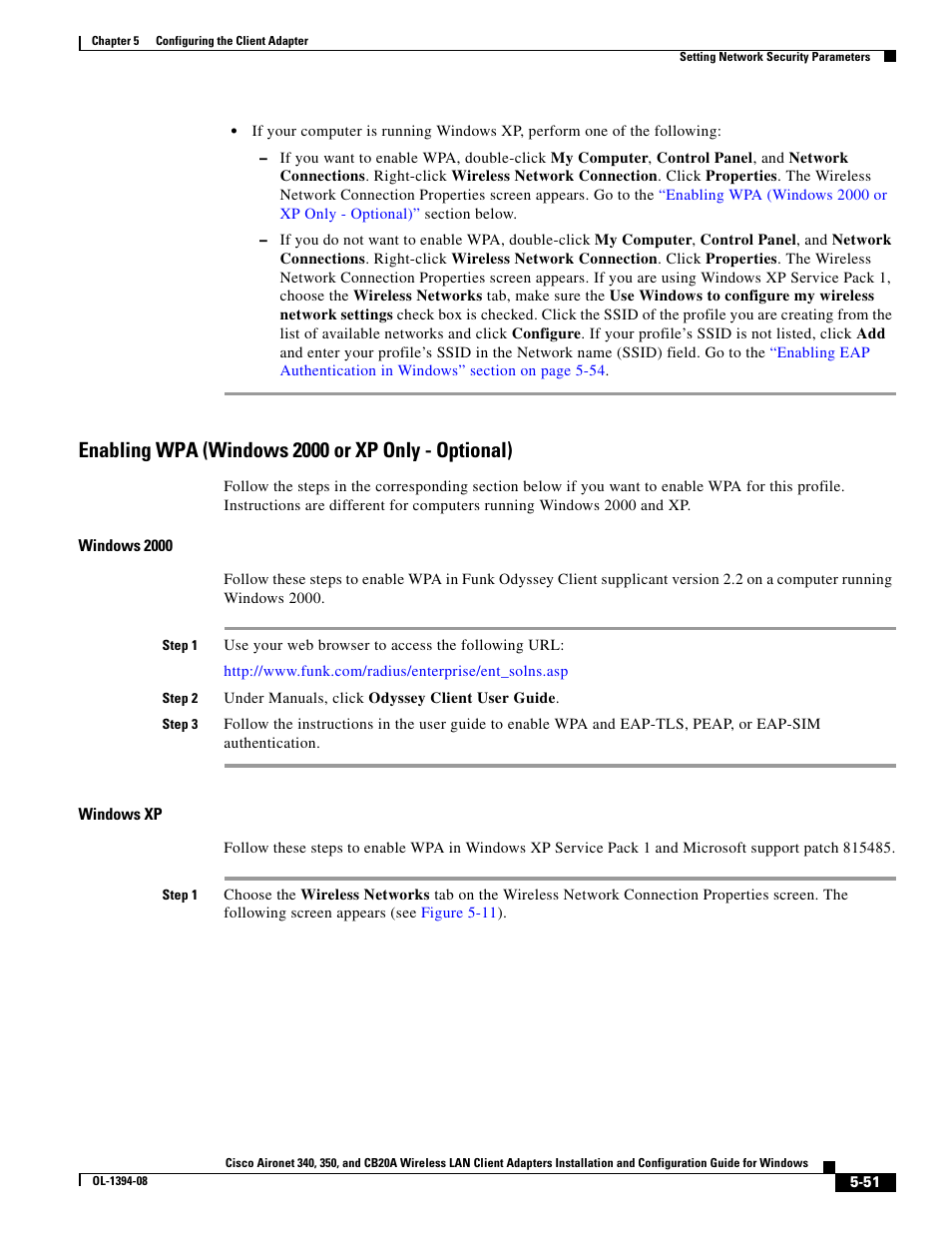 Enabling wpa (windows 2000 or xp only - optional) | Cisco 340 User Manual | Page 51 / 62