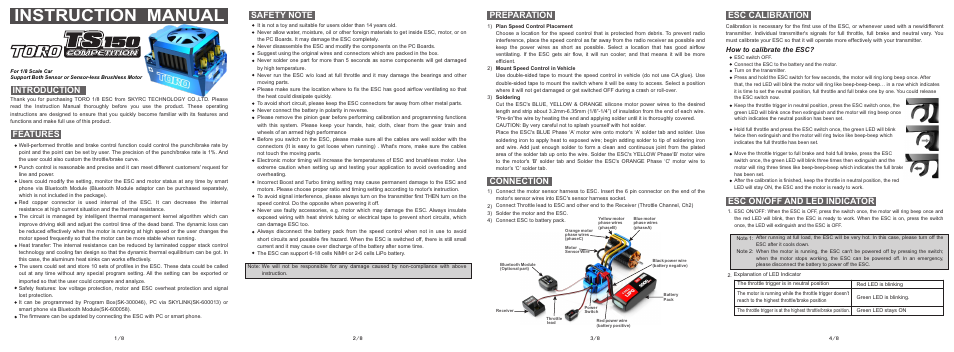 SkyRC Toro TS 150A ESC User Manual | 2 pages