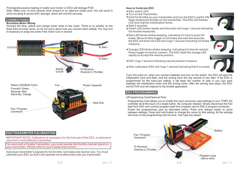 SkyRC Toro Short Course 120A ESC User Manual | Page 2 / 4