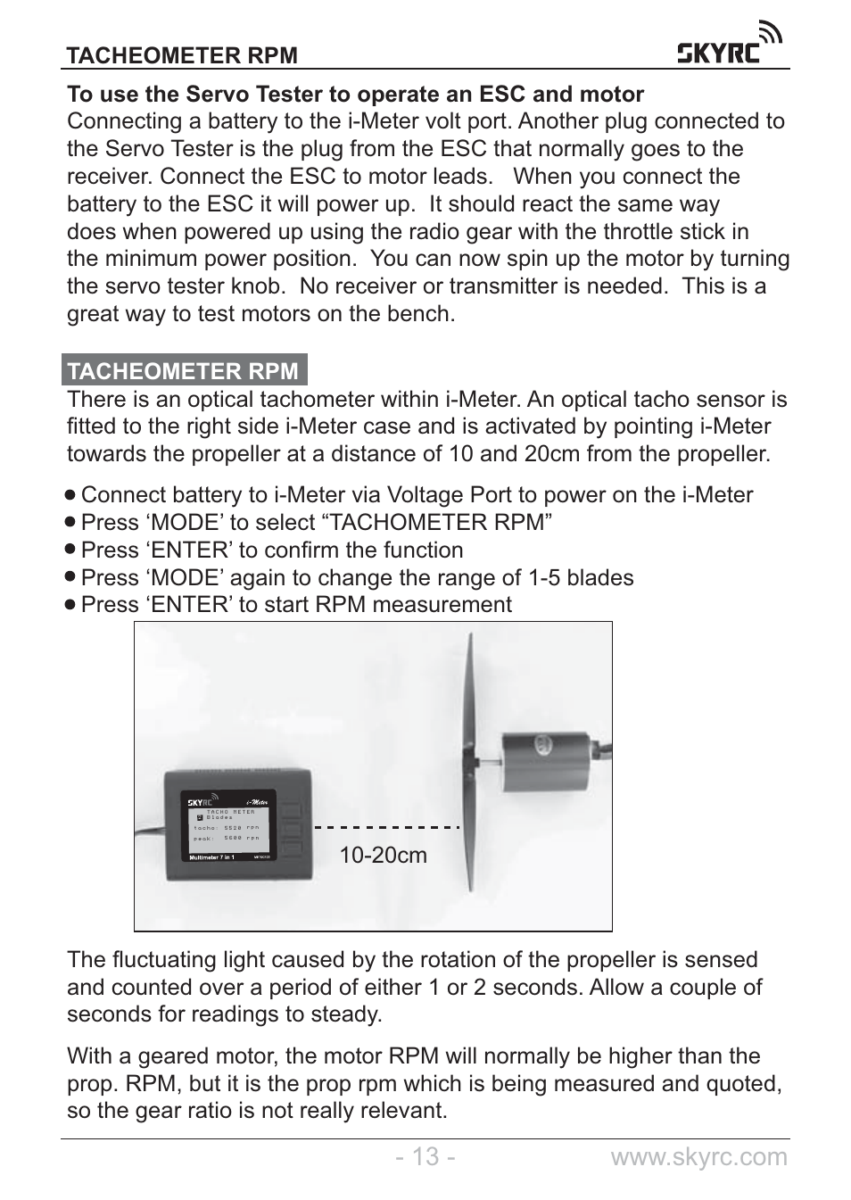 SkyRC Multimeter User Manual | Page 13 / 16