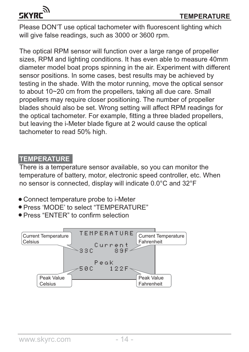 SkyRC Multimeter User Manual | Page 14 / 16