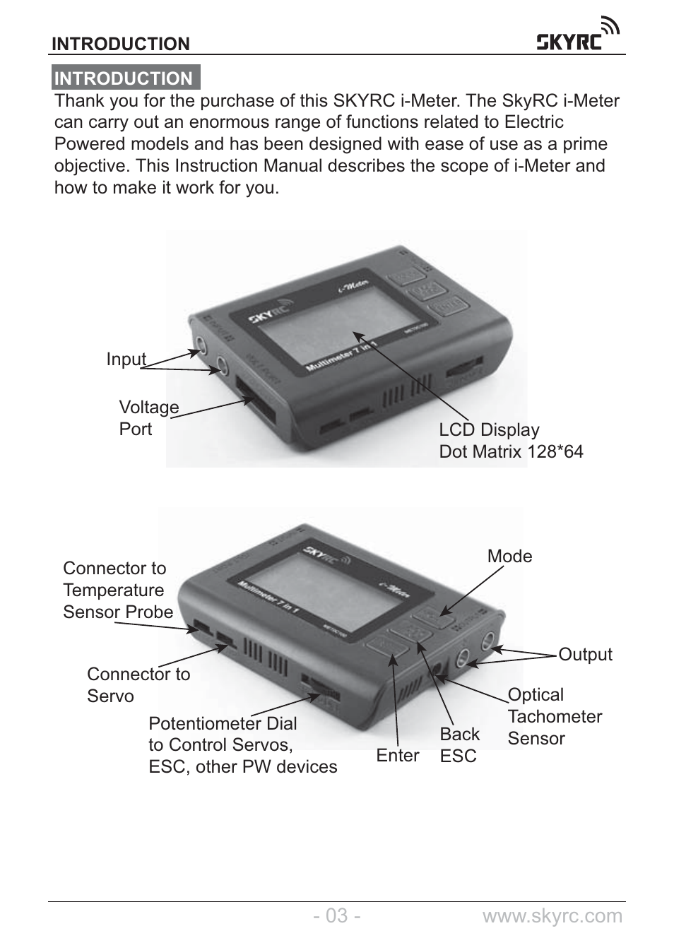 SkyRC Multimeter User Manual | Page 3 / 16