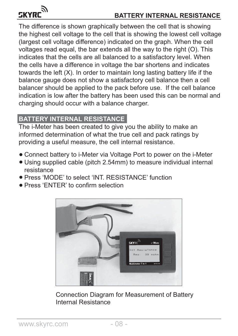 SkyRC Multimeter User Manual | Page 8 / 16