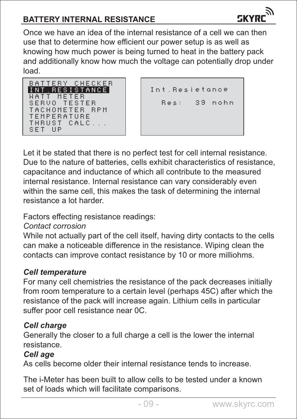 SkyRC Multimeter User Manual | Page 9 / 16