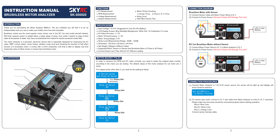 SkyRC BL Motor Analyzer User Manual | 2 pages