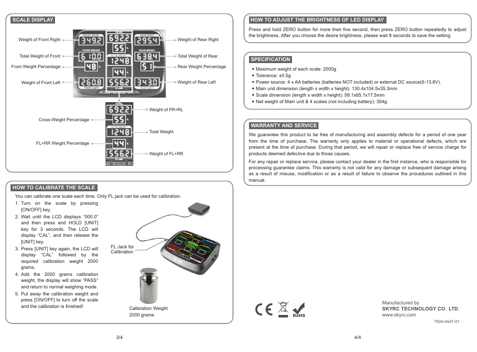 SkyRC Corner Weight System User Manual | Page 2 / 2