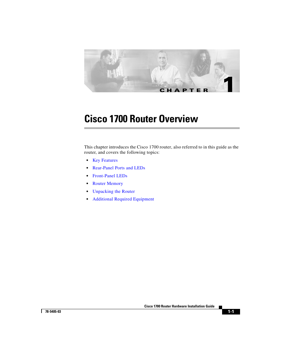 Cisco 1700 router overview, C h a p t e r | Cisco 1700 User Manual | Page 21 / 88