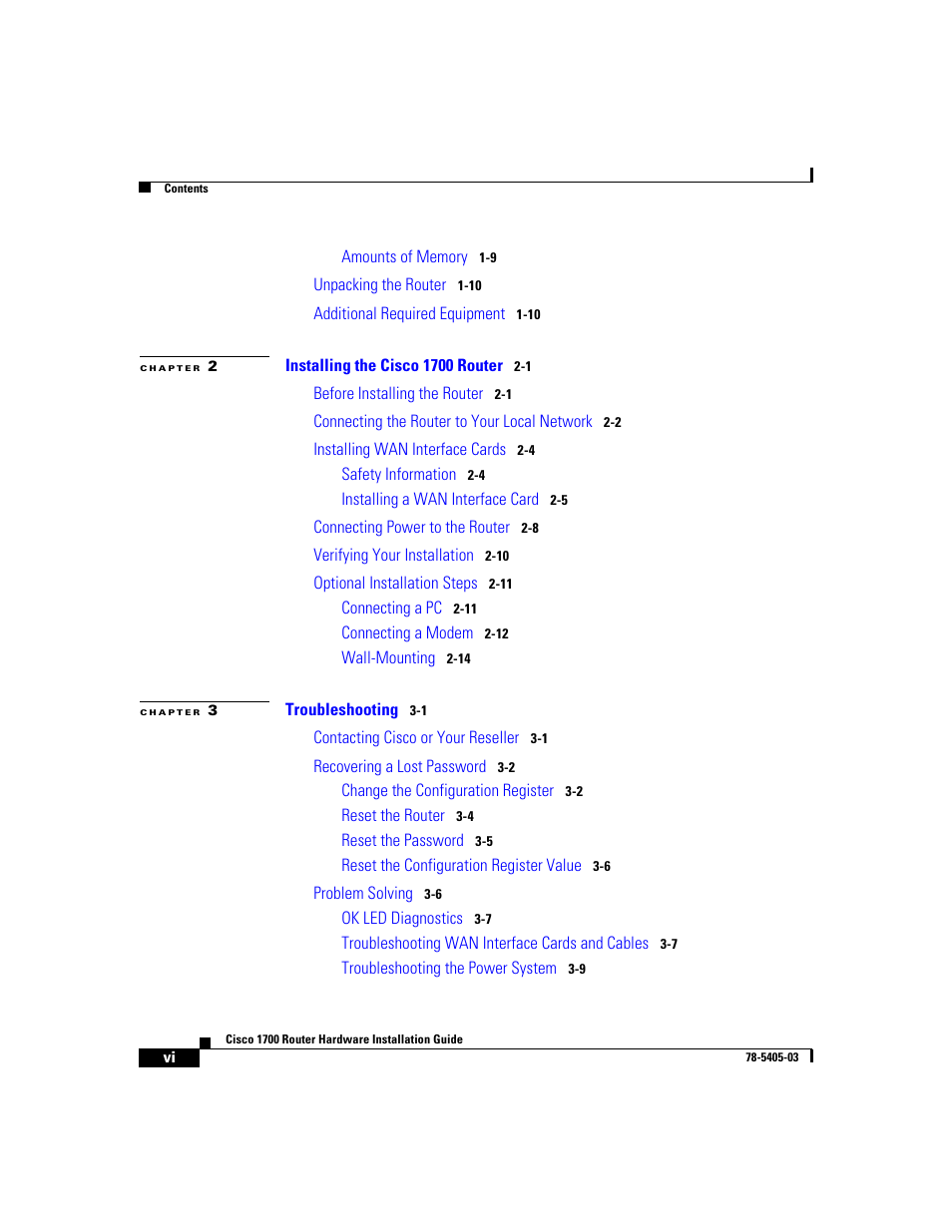 Cisco 1700 User Manual | Page 6 / 88
