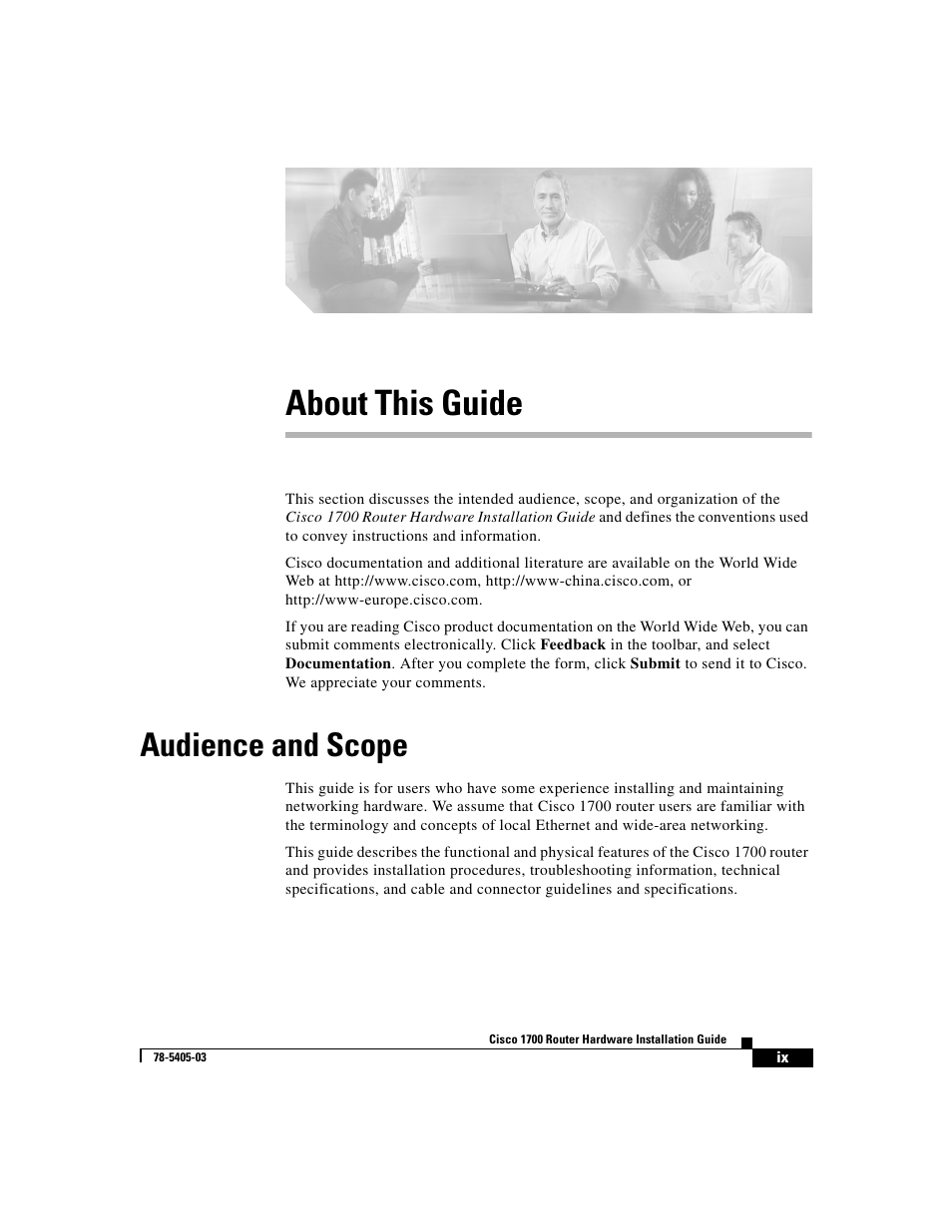About this guide, Audience and scope | Cisco 1700 User Manual | Page 9 / 88