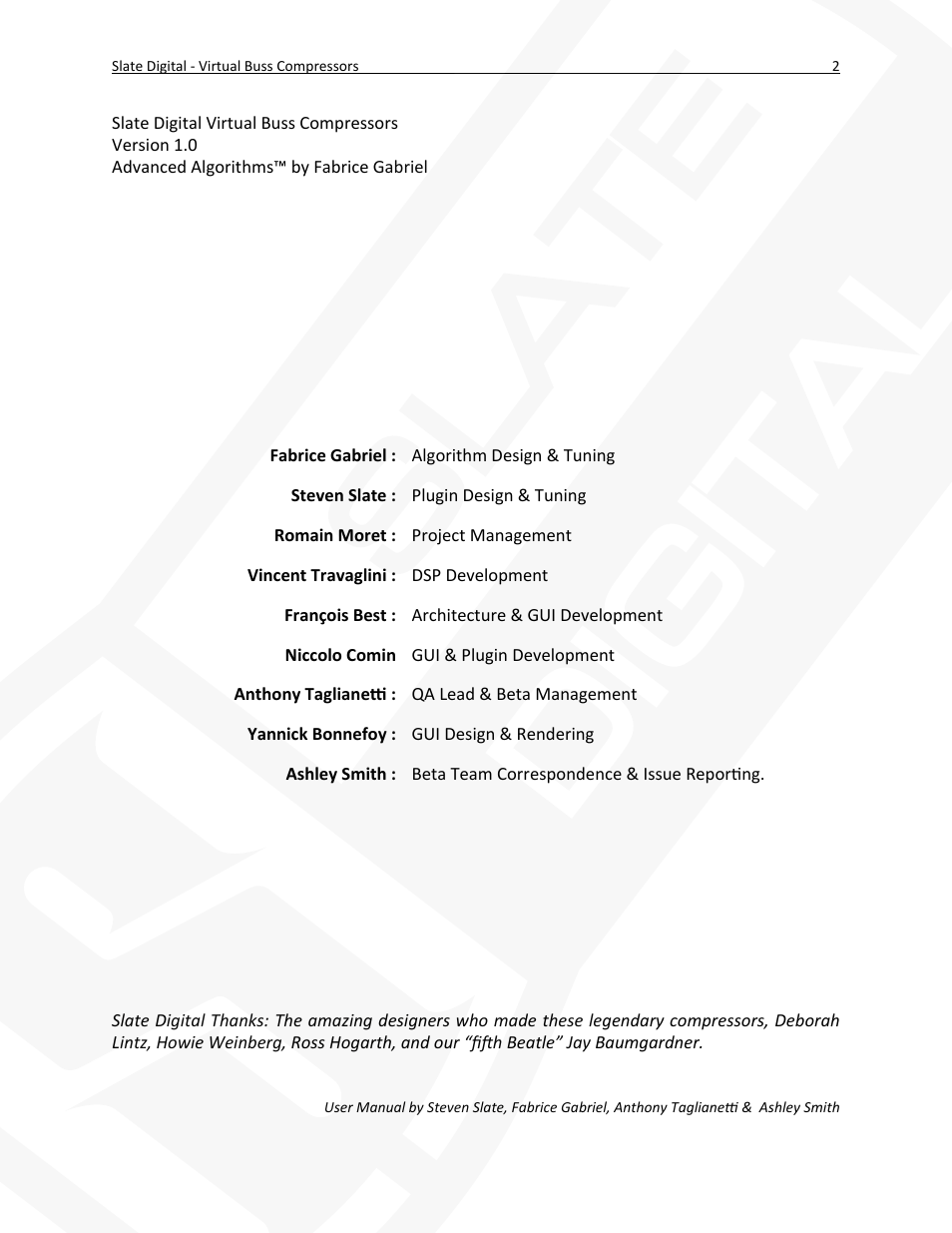 Slate Digital Virtual Buss Compressors User Manual | Page 2 / 18