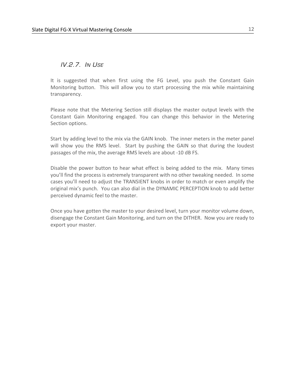 Slate Digital FG-X Virtual Mastering Processor User Manual | Page 12 / 21