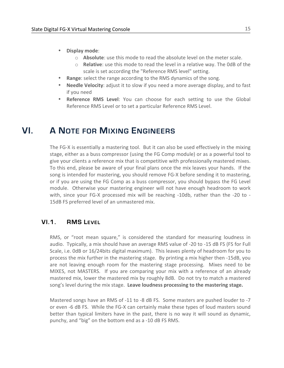Vi. a | Slate Digital FG-X Virtual Mastering Processor User Manual | Page 15 / 21